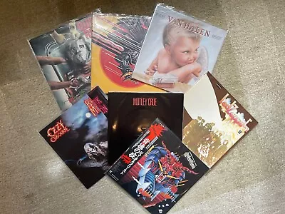 Lot HEAVY METAL & HARD ROCK LPs Ozzy Motley Crue Judas Priest Led Zeppelin • $137.70
