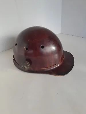 Vintage RARE MSA SkullGard Miners Helmet - Hard Hat Translucent Fiberglass Brown • $49.99