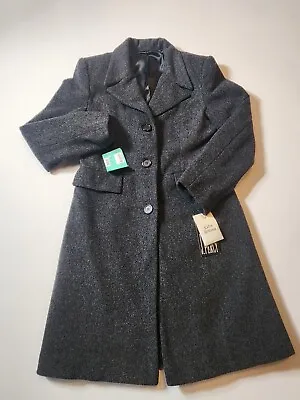 VTG-J. Crew Womans's-Size 9  Classic Charcoal Wool Button Coat WARM-NWT's • $54.82