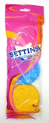 Bettina Cellulose Face Cleansing Sponges –6 Pack Facial Exfoliate • £3.09