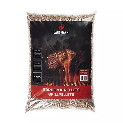 LANDMANN Grill Pellets Cherry 10 Kg BBQ Smoker Wood Pellets Aroma Chips Smoking • £25.62