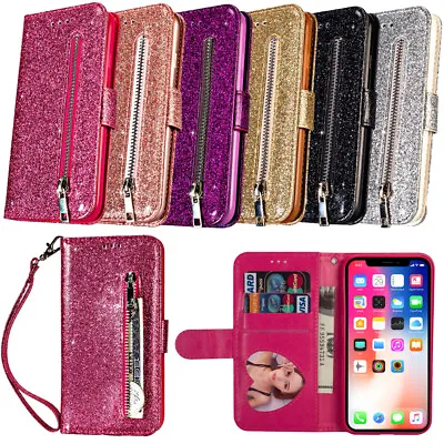 $10.99 • Buy Case For IPhone 12 Mini 11 Pro Xs Max X Xr 8 7 Flip Wallet Leather Bling Cover