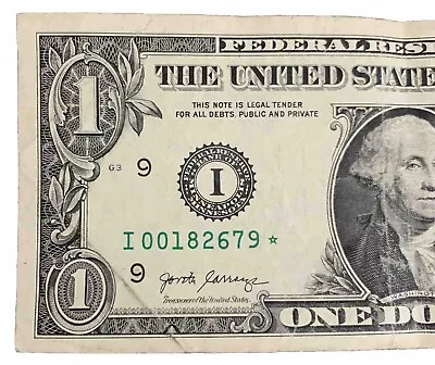 I Star Note 250K Low Print  Run One Dollar Bill I00182679*  Minneapolis • $19.99