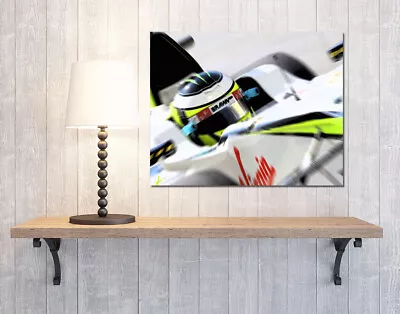 Jenson Button Brawn F1 Canvas Wall Art Framed Print • £18.50