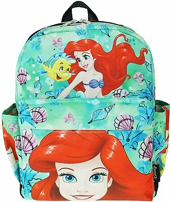 Disney The Little Mermaid Ariel & Flounder 12  Deluxe Print Daypack Backpack Bag • $19.36