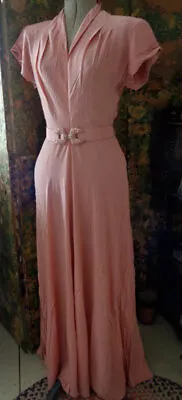 Vintage 1930's Silk/Rayon Peach Gown / Dress • $220