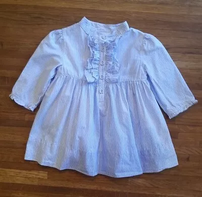 Maggie & Zoe 2T Blue Cotton Pinstripe Dress • $7