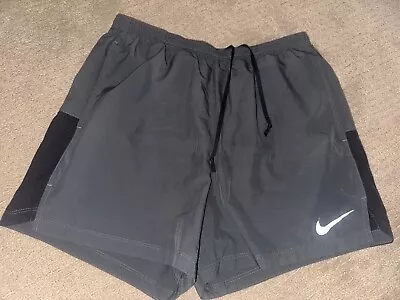 Nike Dri-fit Shorts Sweat Black Active Gym Running Size L Adult Mens Drawstring • $15