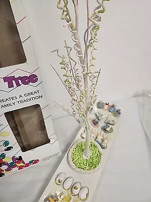 Vintage EASTER TREE 18  With 24 Hand Painted Wood Ornaments Midwestern Home Pro. • $29.95