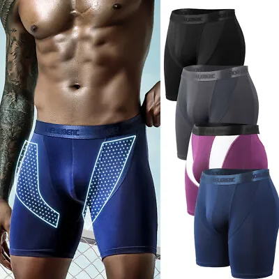Mens Long Leg Boxer Shorts Anti Chafing Underwear Trunks Breathable Underpants  • £11.99
