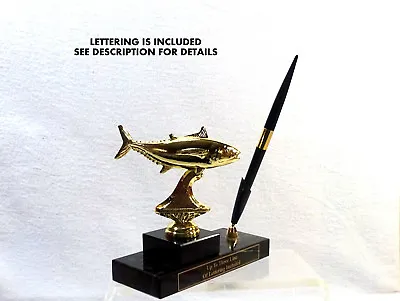 Metal Tuna Fish Trophy Pen Set Fishing Award Sport Fishing Trophy Tuna Fish • $38