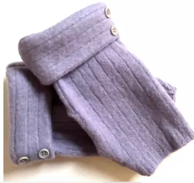 $33.49 • Buy Fingerless Gloves Lavender Purple 100% Wool M Medium Mittens Cuffs Arm Warmers