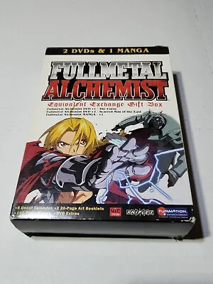 Fullmetal Alchemist Equivalent Exchange Gift Box Set 2 New DVDs And 1 Manga Book • $10.99