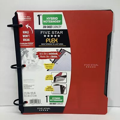 Mead Five Star Flex 1  Hybrid Notebinder (200 Sheet Capacity) Red • $12.99