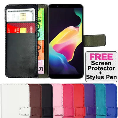 $6.40 • Buy Leather Flip Wallet Case Cover + Tempered Glass For Oppo A57 A73 F5 R11S Plus