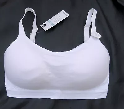 M & S Cool Comfort Crop Top Cami Bra 40a  Non Wired Padded Supima Cotton White • £9.99