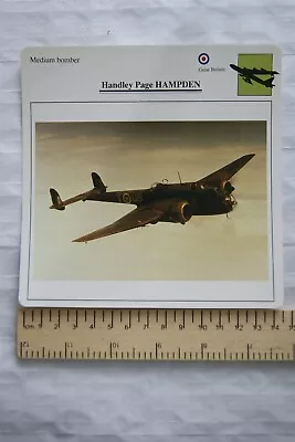 Handley Page Hampden - GB - Medium Bomber - Collectors Club Card • £1.50