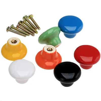 10pcs Multi Color Ceramic Cabinet Knobs Drawer Closet Cupboard Pull Door Handle • £11.47