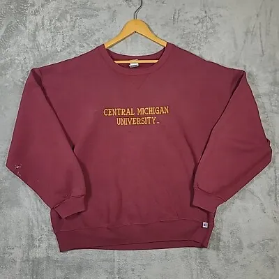 Vtg Central Michigan University Sweatshirt 2XL XXL Mens 90s Russell Athletic • $19.99