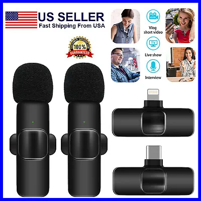 Lavalier Microphone Wireless Audio Video Recording Mini Mic For Android/iPhone • $8.14