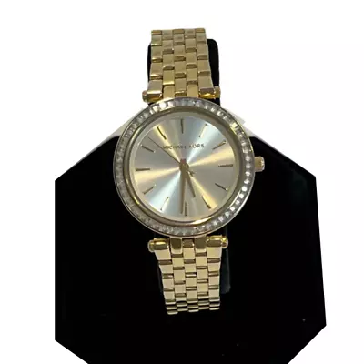 Michael Kors Mini Darci Gold-Tone Glitz Stainless Steel Analog Watch Crystal • $116.42