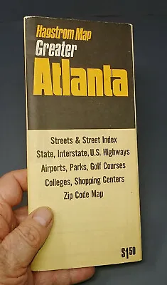 Hagstrom Greater Atlanta Travel Reference Street Folding Flat Map • $13.45