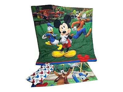 Disney 3 Piece Crib Sheet Set With Comforter Mickey Mouse Goofy Donald Duck • $23.09