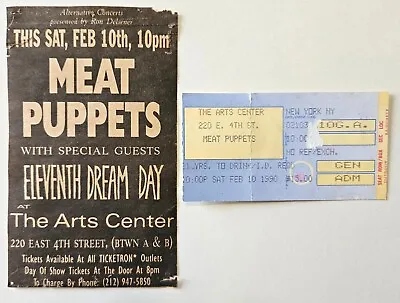 Meat Puppets Eleventh Dream Day Ticket Clipping 2/10/1990 Arts Center New York • $34.98