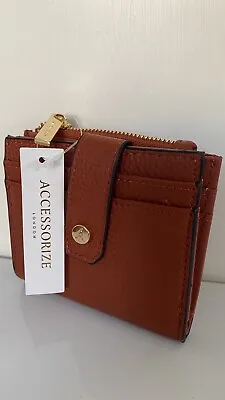 Accessorize Brown Faux Leather Purse 4” X 4” Brand New • £5