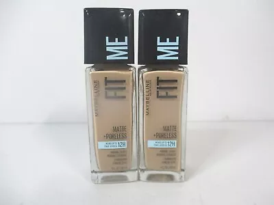 Maybelline 1fl Oz Natural Beige Fit Me Matte+Poreless Liquid Foundation-Lot Of 2 • $14.95