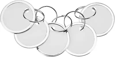 60 Pieces Metal Rimmed Key Tags Round Paper Tags With Split Rings (31Mm White) • $13.27