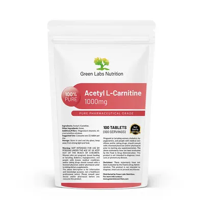 ACETYL L-CARNITINE (ALCAR) 1000mg Tablets PHARMACEUTICAL GRADE • $7.59