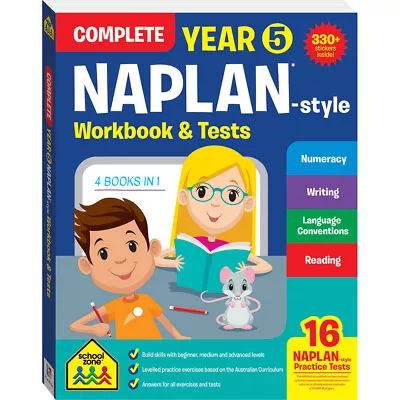 School Zone Complete Year 5 Naplan*-style Workbook & Tests Childrens 10y+ • $27