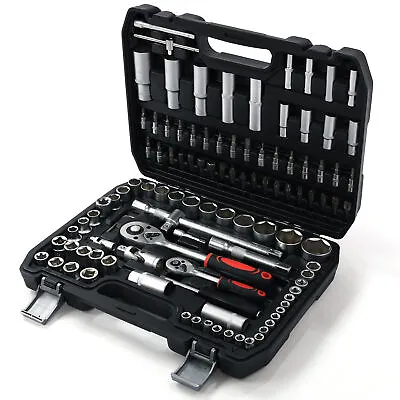 108Pcs Mechanics Tool Set Kit 6-Point Socket Ratchet Wrench Repair Toolset Case • $64.99