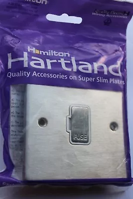 Hamilton Hartland Super Slim Satin Steel Unswitched Spur FCU 13A White Insert  • £5.99