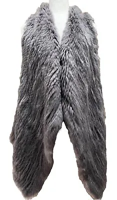 PREMISE CASHMERE 100% Rabbit Fur/Acrylic Back Gray Sleeveless Sweater Vest Sz M • $35.19