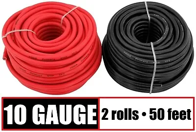 $20.95 • Buy  10 Gauge 12v Remote Wire Primary Cable Red & Black CCA - 2 Rolls - 50 Feet Each