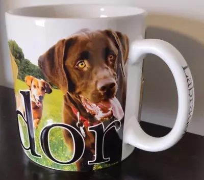 Americaware Labrador Embossed Yellow Black Chocolate Lab Coffee Cup Mug • $14.99