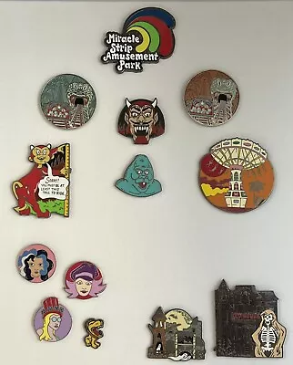 MSAP Miracle Strip Amusement Park Pin Set Dante’s Inferno Starliner Snowman • $120