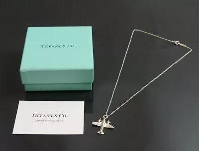 【Pre-owned】Tiffany Necklace Charm Airplane Silver 925 • $677.75