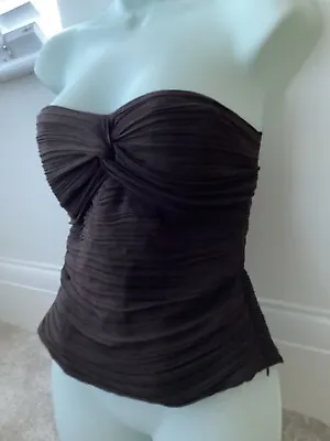 Coast Brown Colour Strapless Bustier Top Size 12 • £14.99