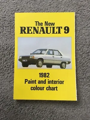 RENAULT 9 Paint And Interior Colour Chart 1982 Brochure In Excellent Condition  • £18.99