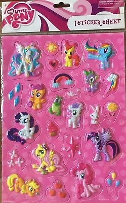 My Little Pony Raised Plastic Sticker Sheet 25 Stickers 2014 Mlp  • $5.99