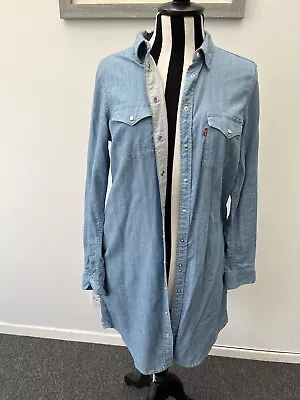 Levi's Ladies Light Blue Denim Shirt Dress Size S Size 8-10 • £15