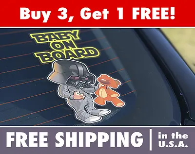 Baby Darth Vader Baby On Board Sticker Decal Star Wars Bumper Sticker Sith  • $4.99