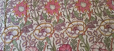 £12 • Buy William Morris And Sanderson Furnishing Fabric 'PINK & ROSE' 0.96m- Linen Blend