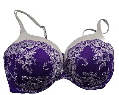 Victoria's Secret  Bombshell Plunge Bra Super Push Up 38C Padded Purple • $24.99