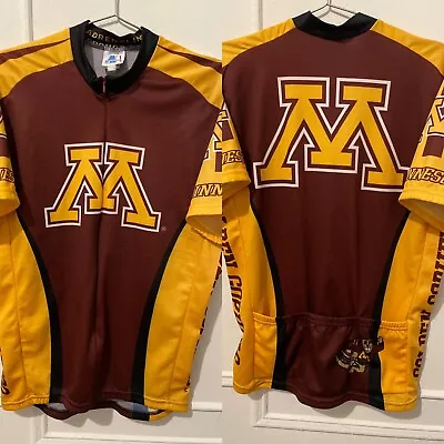 Cycling Jersey University Minnesota Golden Gophers College 3/4 Zip Men's Large • $30.30