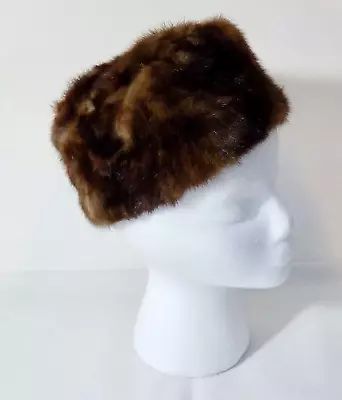 Vintage Womens Hat Mink Fur 1950s 1960s Church Hat Pillbox • $18.98