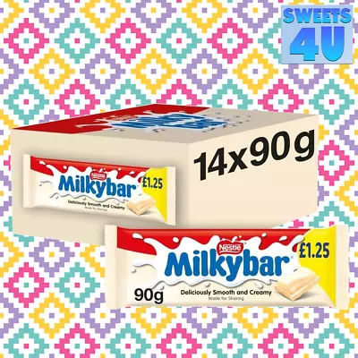 Box Of 14 Milky Bar White Chocolate Sharing Block 90g Tracked Delivery • £17.49